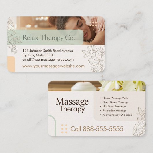 Massagetherapie Visitekaartje (Voorkant / Achterkant)