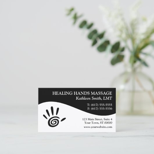 Massagetherapie Visitekaartjes (Staand voorkant)