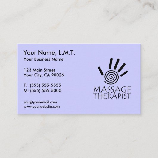Massagetherapie Visitekaartjes (Voorkant)