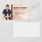 Massagetherapie | Vrouw die voet masseert Visitekaartje (Voorkant / Achterkant)