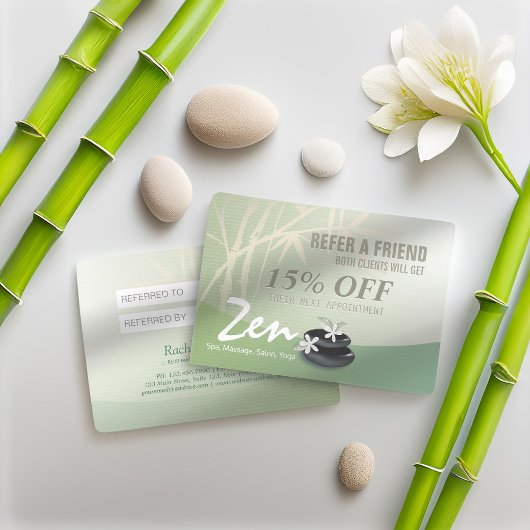 Massagetherapie YOGA SPA Salon Reference Discount Aanbevelingskaartje