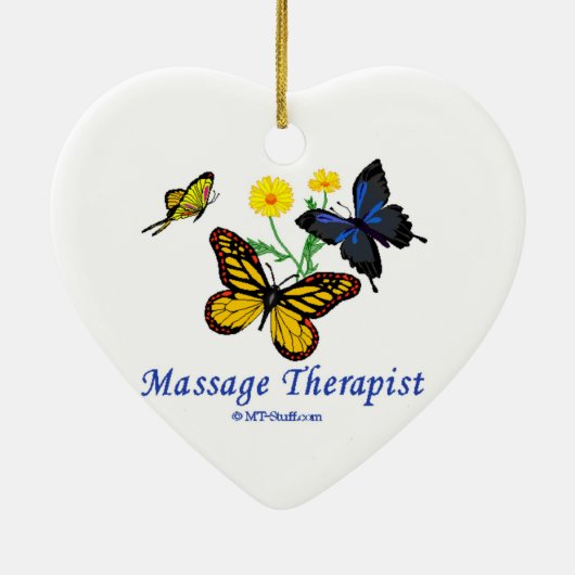 Massagetherapist Butterflies Keramisch Ornament (Achterkant)