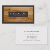 Massagetherapist - Classy Wood Grain Kijk Visitekaartje (Voorkant / Achterkant)