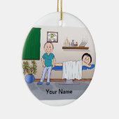 Massagetherapist - Mannelijke, Vrouw client Keramisch Ornament (Rechts)