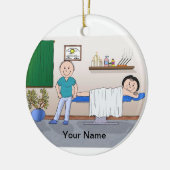 Massagetherapist - Mannelijke, Vrouw client Keramisch Ornament (Links)