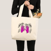 Massagetherapist PINK Hands Design Grote Tote Bag (Voorkant (product))