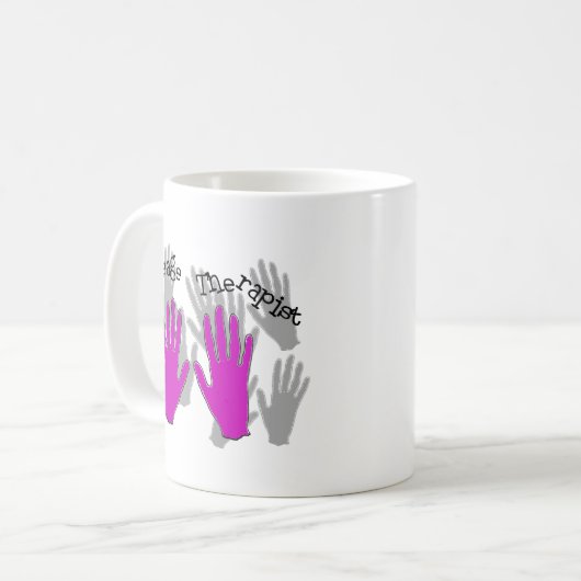 Massagetherapist PINK Hands Design Koffiemok (Voorkant links)
