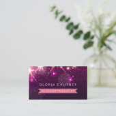 Massagetherapist - Trendy Pink Glitter Visitekaartje (Staand voorkant)