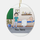 Massagetherapist - Vrouw, mannenclient Keramisch Ornament (Links)