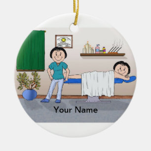 Massagetherapist - Vrouw, Vrouw client Keramisch Ornament