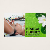 Massagetherapistische sessie | Bloemen bladeren Visitekaartje (Voorkant)