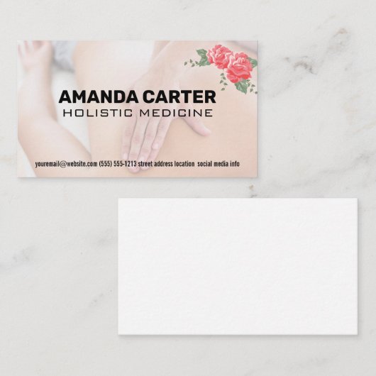 Massagetherapistische sessie | Bloemen Visitekaartje (Voorkant / Achterkant)