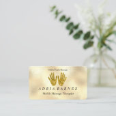 MassageTherapy Reflexology Hands Reiki Roos Gold' Visitekaartje (Staand voorkant)
