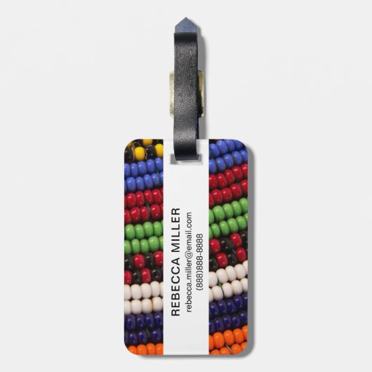 Massai Tribal Bead Pattern Bagagelabel (Achterkant verticaal)
