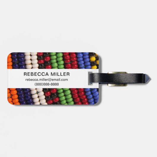 Massai Tribal Bead Pattern Bagagelabel (Achterkant horizontaal)