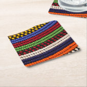 Massai Tribal Bead Pattern Vierkante Kartonnen Onderzetter (Schuin)