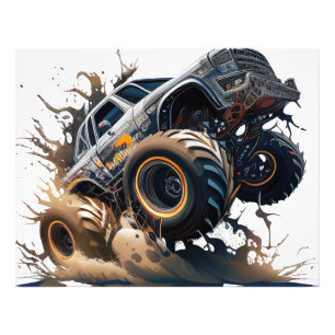 Massale Monstertruck in Actie Foto Afdruk