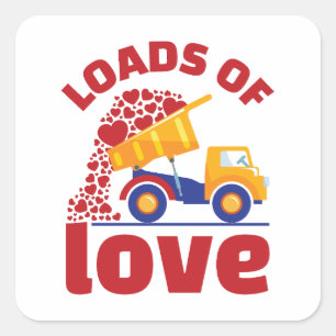 Massa's liefde Valentijnsdag vrachtwagen voertuig Vierkante Sticker