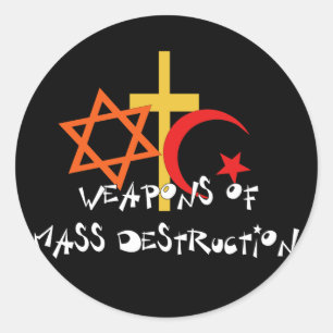 massavernietigingswapens ronde sticker