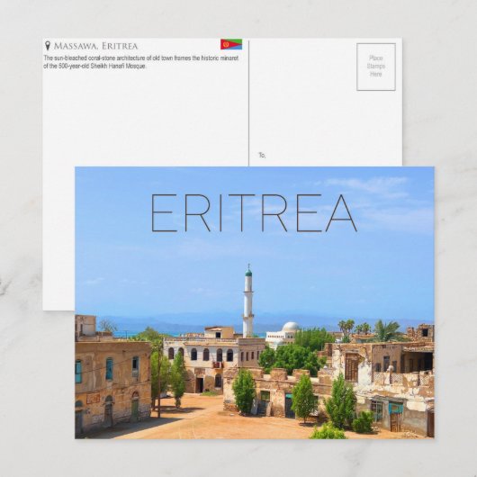 Massawa, Eritrea Reisansichtkaart Briefkaart (Voorkant / Achterkant)
