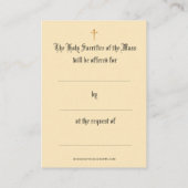 Masse catholique offrant Chalice Rose Cartes saint (Dos)