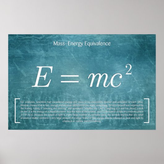 Masse-énergie - Poster des mathématiques (Devant)