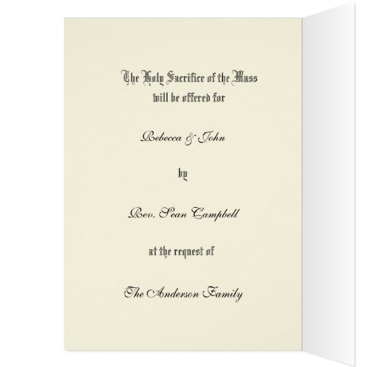 Masse Mariage catholique offrant élégant (Intérieur (Gauche))