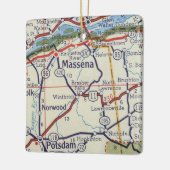 Massena NY Map Keramisch Ornament (Links)