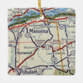 Massena NY Map Keramisch Ornament (Voorkant)