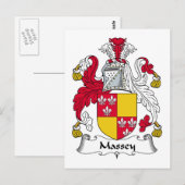 Massey Family Crest Briefkaart (Voorkant / Achterkant)