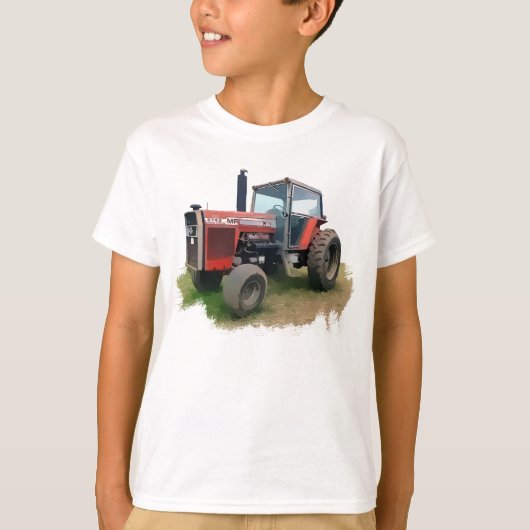 Massey Ferguson Red Tractor in het veld T-shirt (Voorkant)
