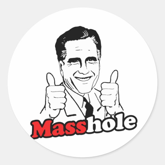 Masshole.png Ronde Sticker (Voorkant)