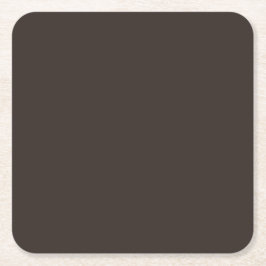 Massief, effen walnoot bruin, vierkante kartonnen onderzetter
