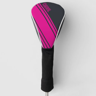 Massief grijs en roze  golfheadcover