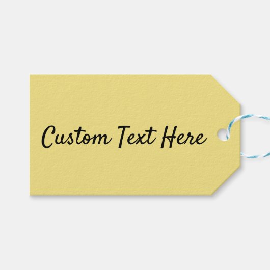 Massief pastel geel Modern Cadeaulabel (Voorkant (Horizontaal))