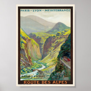 Massief van L'Oisans Frankrijk Vintage Poster 1900