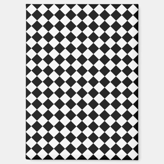 Massief zwart-wit Chevron patroon Magneet (Voorkant)