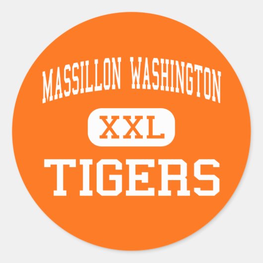 Massillon Washington - Tigers - High - Massillon Ronde Sticker (Voorkant)