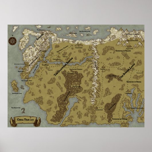 Massive 40 x 30 pouces Braunhaven Poster Map (Devant)
