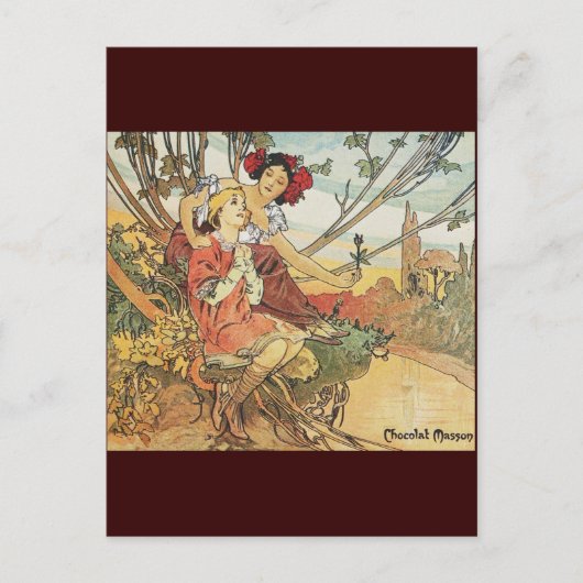 masson alphonse mucha chocolat briefkaart (Voorkant)
