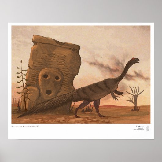 Massospondylus en het monument van de gestorven ap poster (Voorkant)