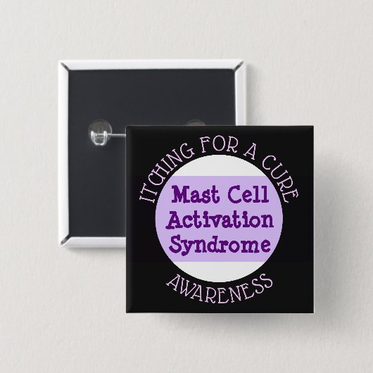 Mast Cell Activation Syndrome: Knoop Vierkante Button 5,1 Cm (Voorkant /achterkant)