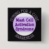 Mast Cell Activation Syndrome: Knoop Vierkante Button 5,1 Cm (Voorkant)