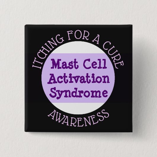 Mast Cell Activation Syndrome: Knoop Vierkante Button 5,1 Cm (Voorkant)
