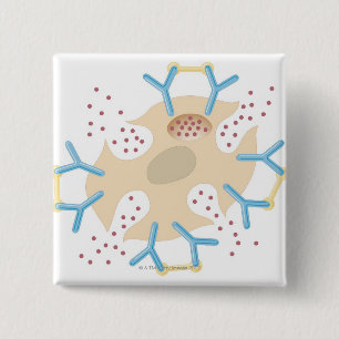 Mast Cell releasing Histamine Vierkante Button 5,1 Cm
