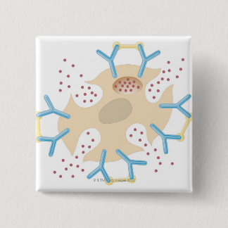 Mast Cell releasing Histamine Vierkante Button 5,1 Cm