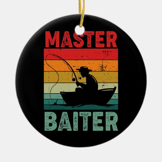 Master Baiter Retro Gevist Keramisch Ornament (Voorkant)