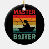 Master Baiter Retro Gevist Keramisch Ornament (Achterkant)