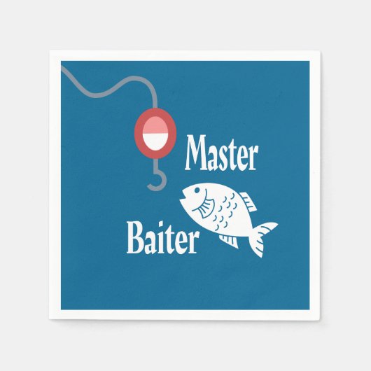 Master Baiter Vist Funny Novelty Fish Joke Servet (Voorkant)