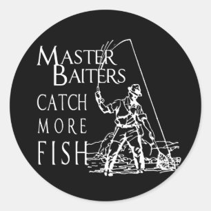 MASTER BAITERS VANGT MEER VIS T-shirt Ronde Sticker
